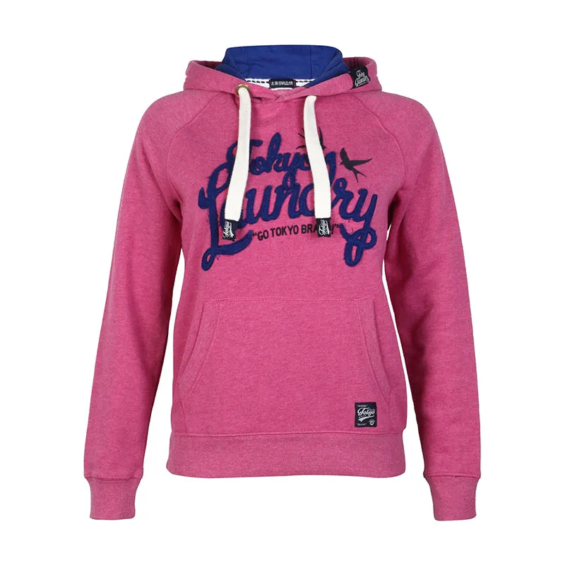 Womens Tokyo Laundry  Raspberry Rose Marl Pullover Hoody